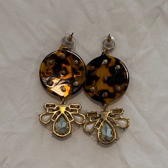 Jcrew Elegant Floral Gold and Silver Earrings - Picture 2 of 2